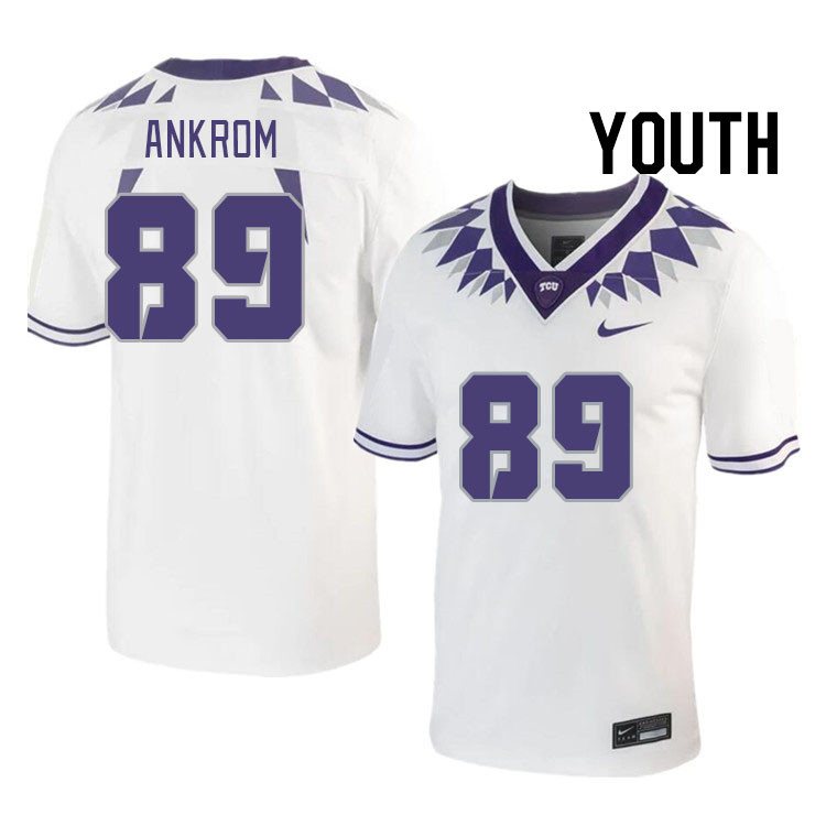 Youth #89 Stayton Ankrom TCU Horned Frogs 2023 College Footbal Jerseys Stitched-White